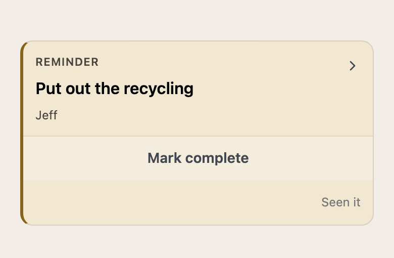 Put out the recycling reminder for the next morning’s collection