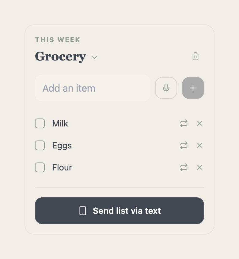 Actual shared grocery list in MyHouseKeep